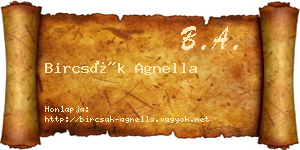 Bircsák Agnella névjegykártya